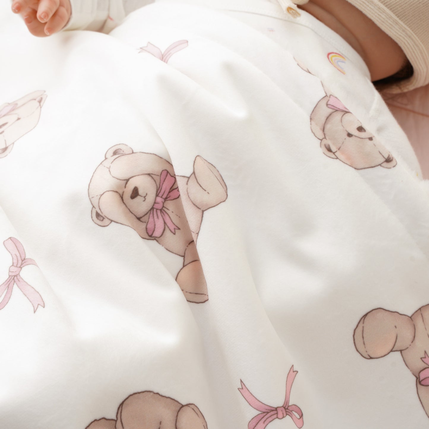 ๐ Blanket/ Rosie Bear Hug โ Pink Bows & Teddy Bear Snuggles