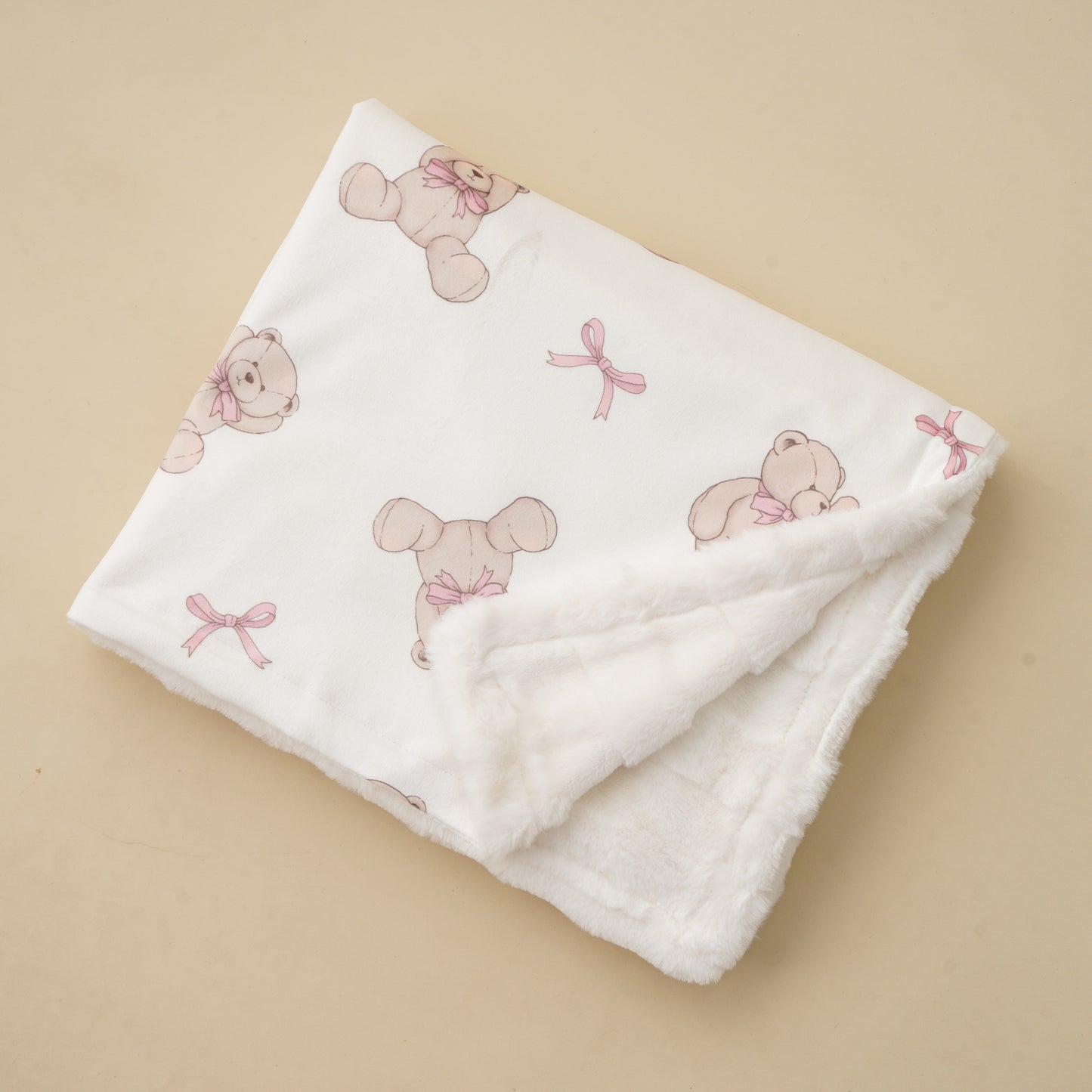๐ Blanket/ Rosie Bear Hug โ Pink Bows & Teddy Bear Snuggles