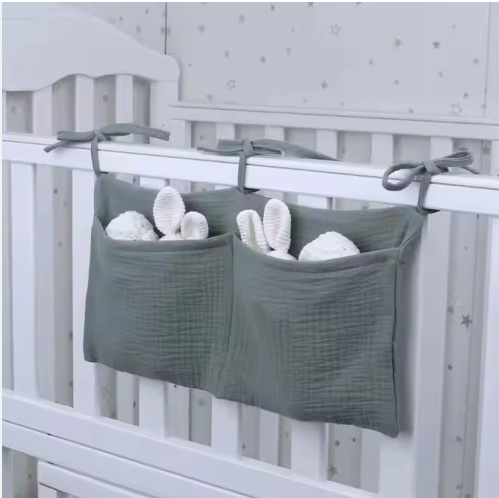 100% Muslin Cotton Portable Baby Crib Organizer Cot Caddy