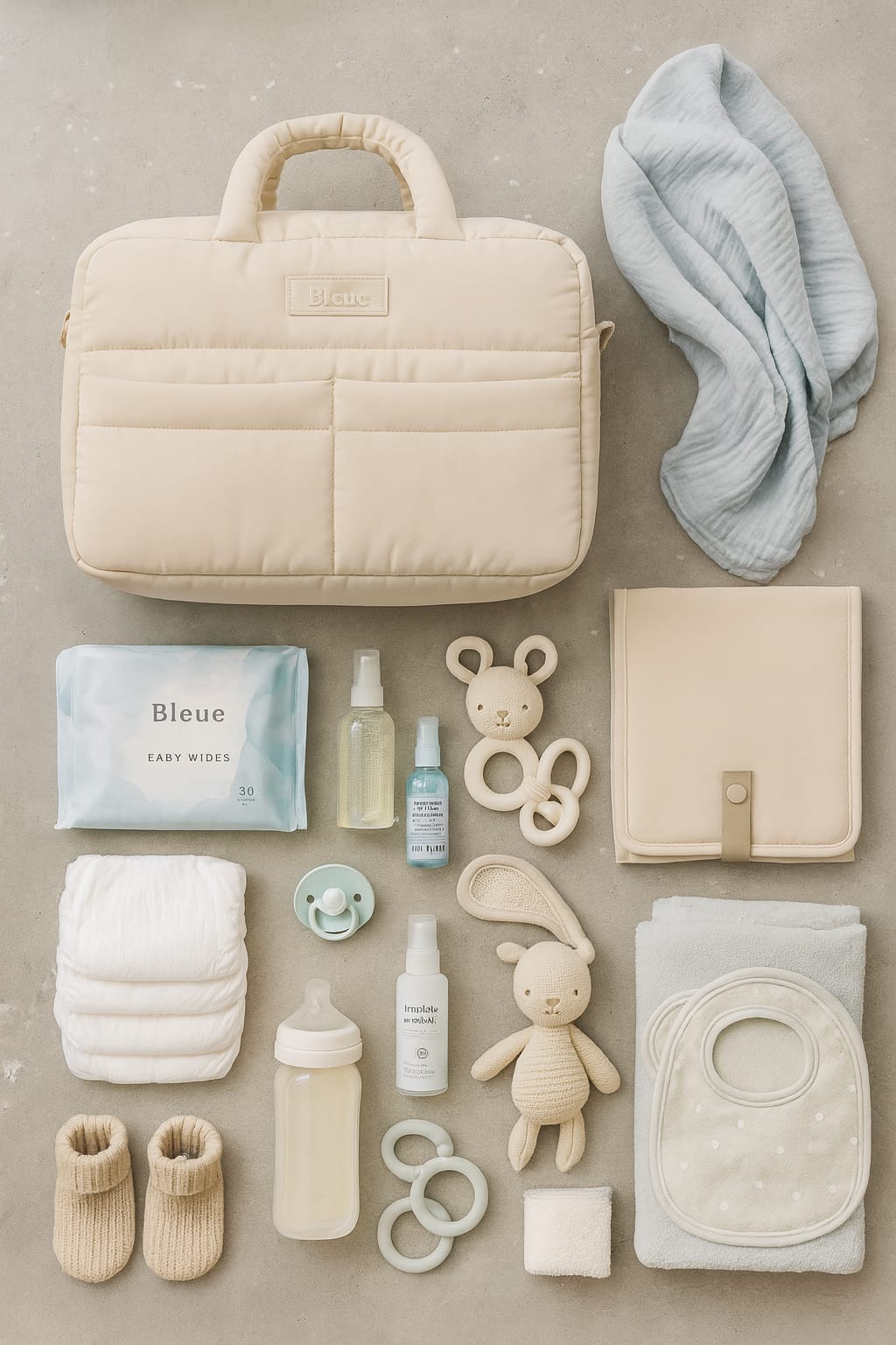 The Bleue Bebe Baby / Nappy Bag - Ivory
