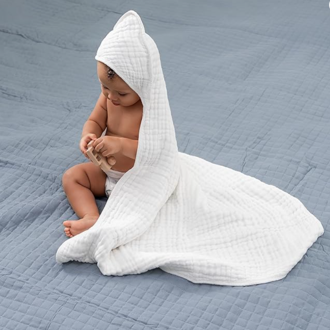 Organic Muslin 100% Cotton - Hooded Towel