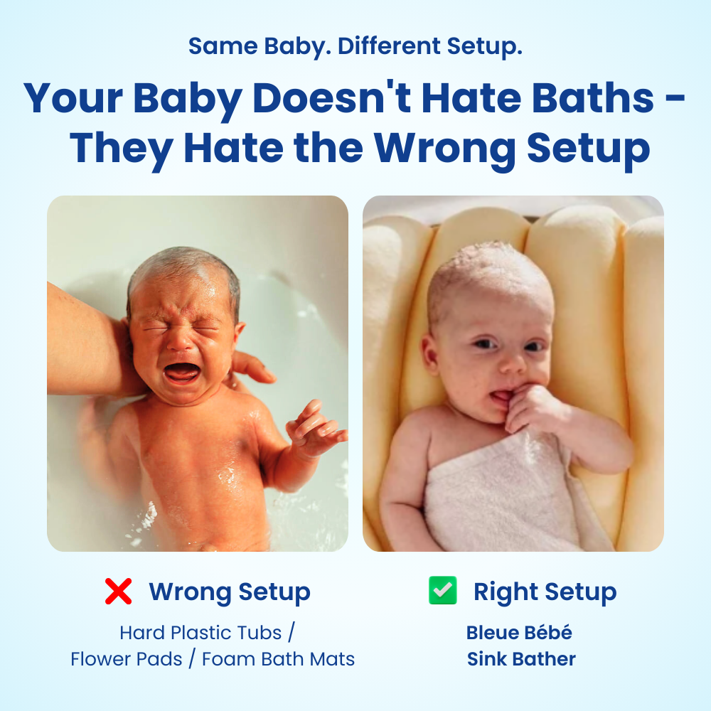 Say goodbye to the plastic tub — hello to a bath, your baby actually enjoys.