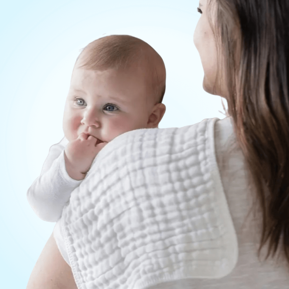 3 Highly Absorbent 6 Layers 100% Organic Soft Cotton-Muslin Baby Burp Cloths