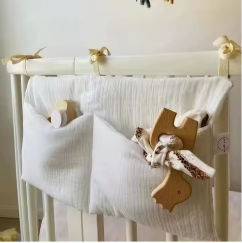 100% Muslin Cotton Portable Baby Crib Organizer Cot Caddy