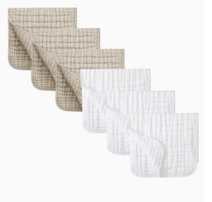 3pcs Muslin Burp Cloths / Wash Cloths