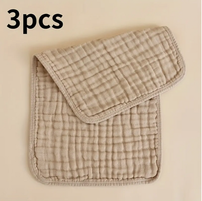 3pcs Muslin Burp Cloths / Wash Cloths