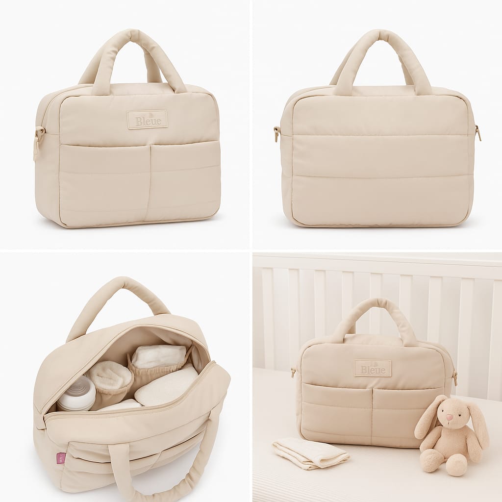 The Bleue Bebe Baby / Nappy Bag - Ivory