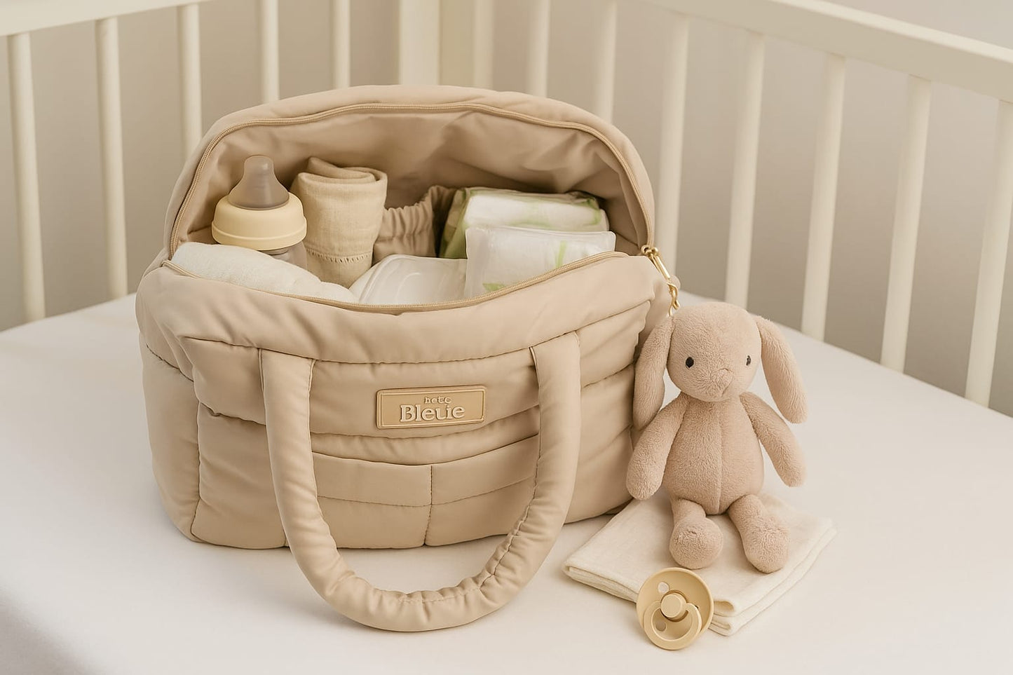 The Bleue Bebe Baby / Nappy Bag - Ivory