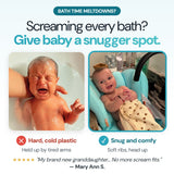 Screaming every bath? Give baby a snugger spot: hard cold plastic next to the soft shell